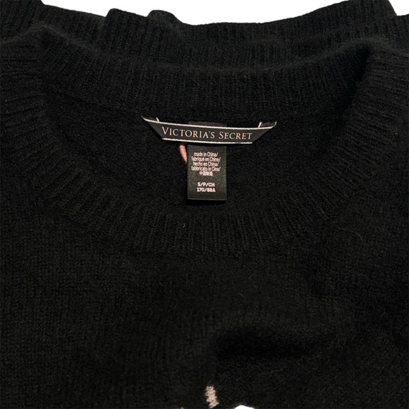 VICTORIA'S SECRET 100% Cashmere Sweater – Tease Graphic – Black – Size S - Picture 3 of 6
